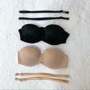 NEW Without Tags VS Pink Wear Everywhere Strapless Bra Set 32B